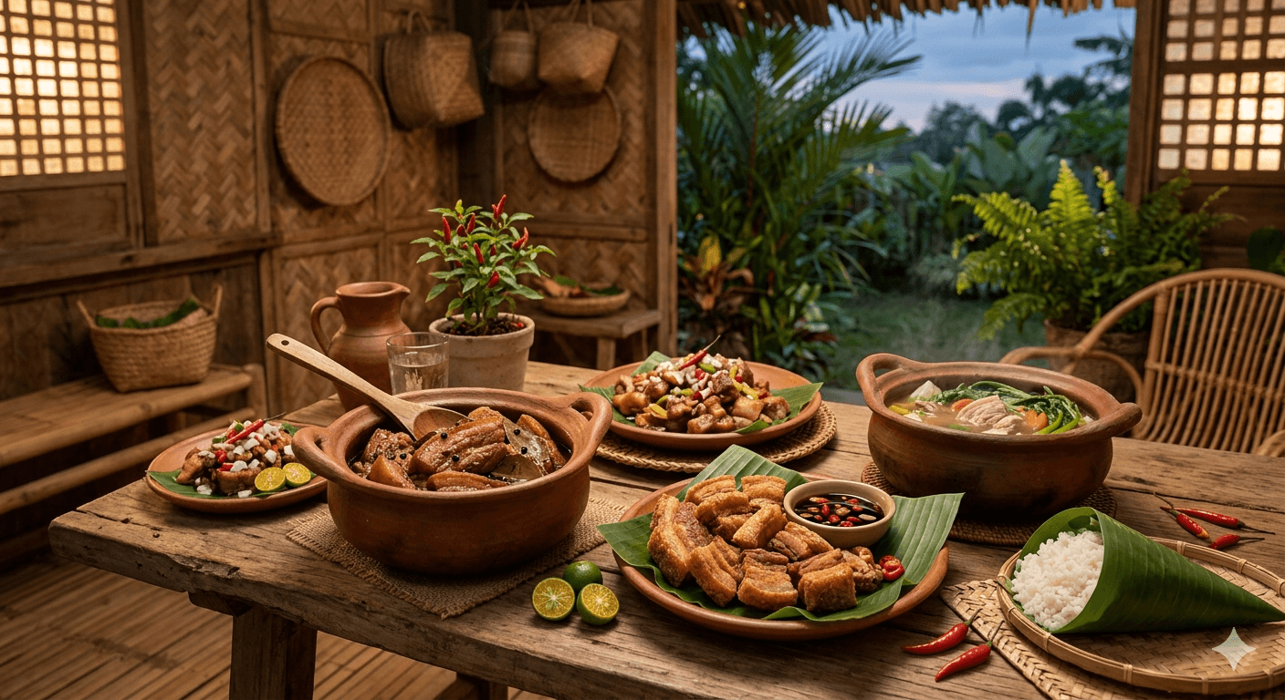 A photo of group of filipino pork dishes